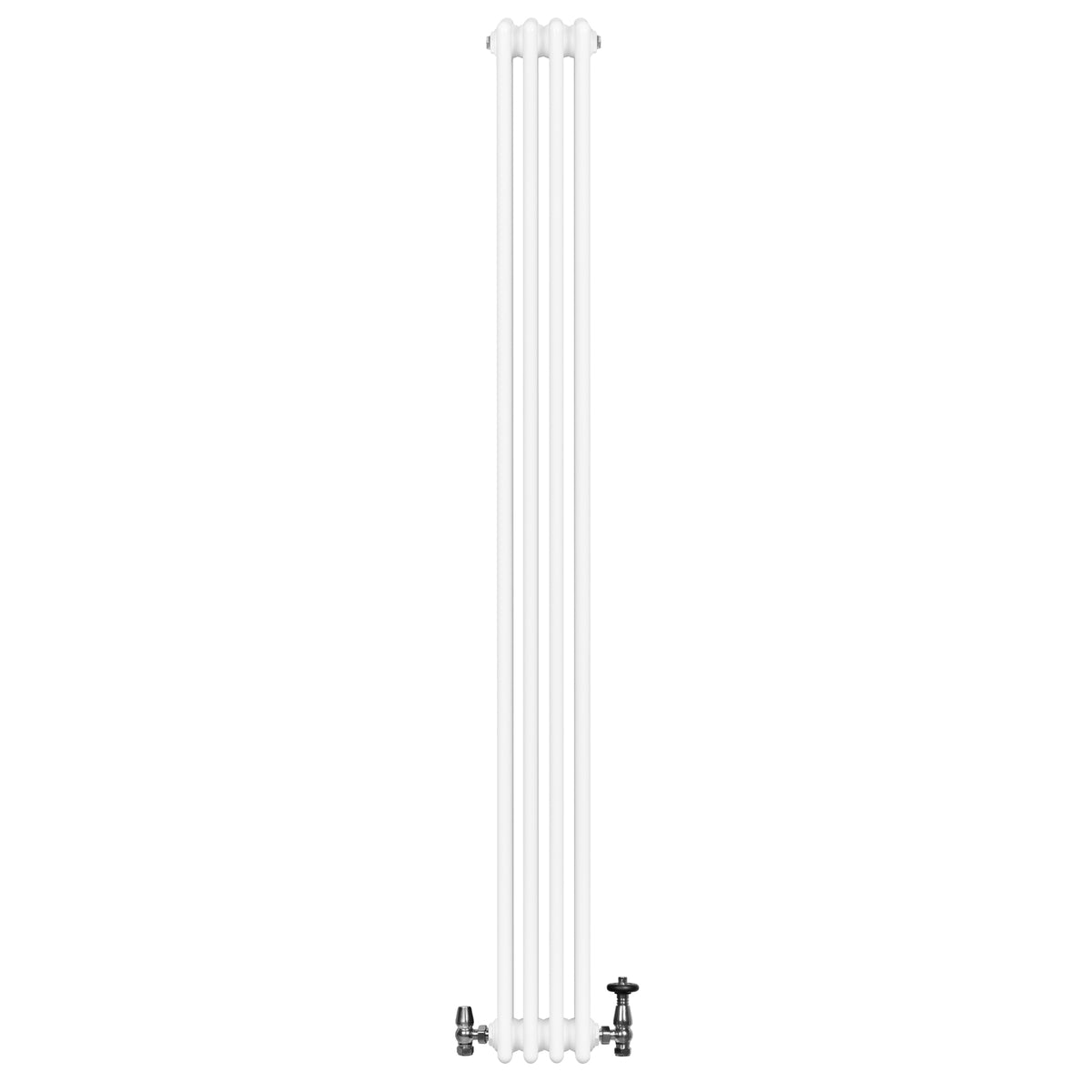 Röhrenheizkörper 4 Säulen mit TRV Chromventile – 1800mm x 200mm – Weiß - view 4