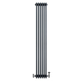 Röhrenheizkörper 4 Säulen mit TRV Chromventile – 1800mm x 290mm – Anthrazitgrau