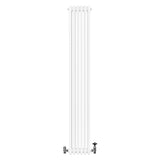 Röhrenheizkörper 4 Säulen mit TRV Chromventile – 1800mm x 290mm – Weiß - view 4