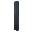 Röhrenheizkörper 4 Säulen mit TRV Chromventile – 1800mm x 380mm – Anthrazitgrau