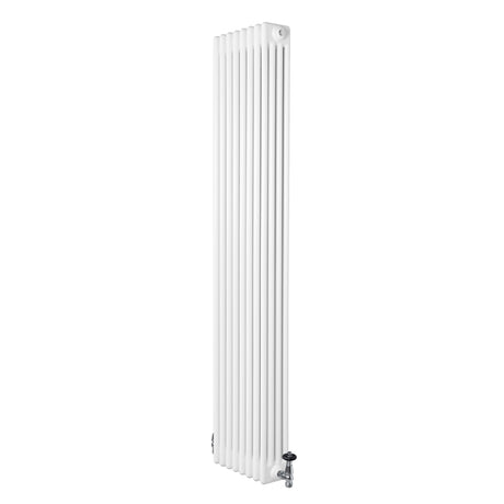Röhrenheizkörper 4 Säulen mit TRV Chromventile – 1800mm x 380mm – Weiß