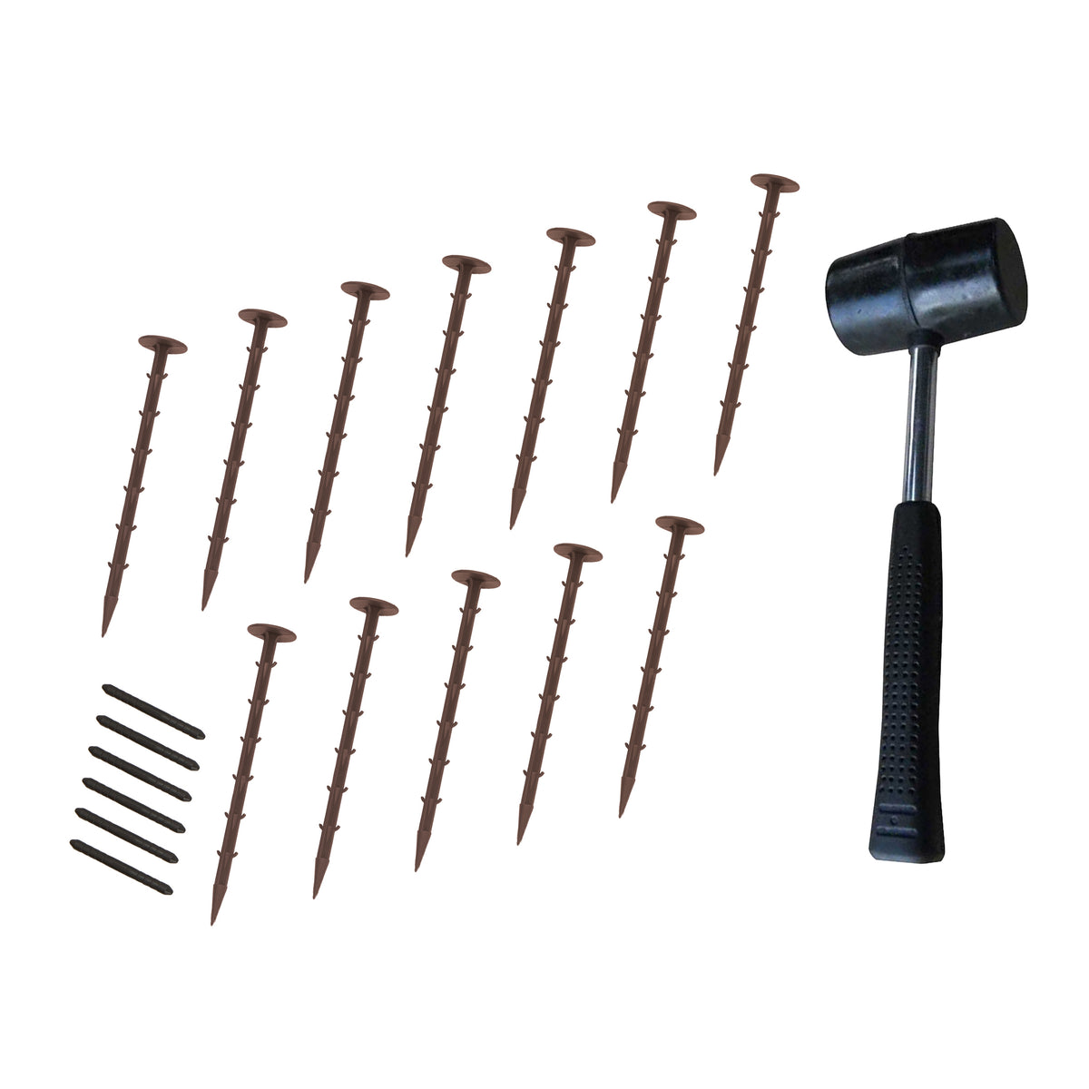 Flexible Rasenkante 19,2m mit Gummihammer - Braun - view 11
