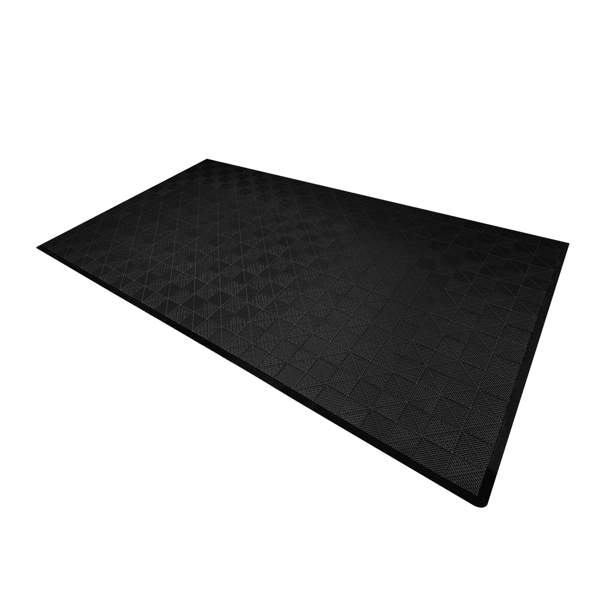 Belüftete Garagenbodenfliesen in Schwarz, rechteckig mit rutschfester Oberfläche und strukturiertem Design, ideal für Garagen und Werkstätten