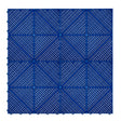 Belüftete Garagenbodenfliesen in kräftigem Blau, quadratisch mit strukturiertem Muster und Kanten, ideal für eine rutschfeste Oberfläche und einfache Montage