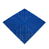 Belüftete Garagenbodenfliesen in leuchtendem Blau mit rutschfester Oberfläche und strukturiertem Design, ideal für eine sichere und praktische Nutzung