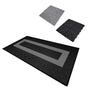 Belüftete Garagenbodenfliesen in Schwarz und Grau, mit rutschfester Oberfläche und strukturiertem Design für optimale Belüftung und Stabilität