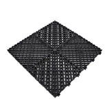Belüftete Garagenbodenfliesen in Schwarz, quadratisch mit rutschfester Oberfläche und strukturiertem Design für optimale Drainage und Stabilität