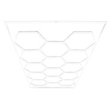 Sechseckige LED-Leuchte in Weiß, mit einem modernen, geometrischen Design, ideal für Garagen oder moderne Wohnräume, sorgt für gleichmäßige Beleuchtung