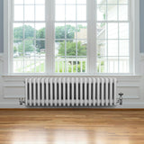 Röhrenheizkörper 4 Säulen mit TRV Chromventile – 300mm x 1010mm – Weiß - view 3