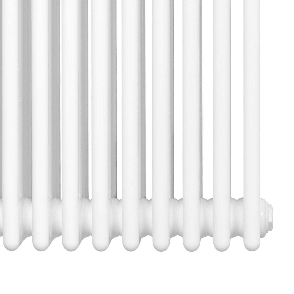 Röhrenheizkörper mit vier Säulen in elegantem Weiß, 300mm x 1010mm, mit glatter, glänzender Oberfläche und modernem Design für effiziente Wärmeabgabe