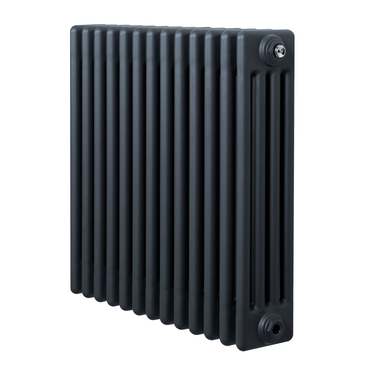 Röhrenheizkörper mit 4 Säulen in Anthrazitgrau, 600mm x 605mm, aus robustem Material, mit glatter Oberfläche und modernen Linien für effiziente Wärmeabgabe