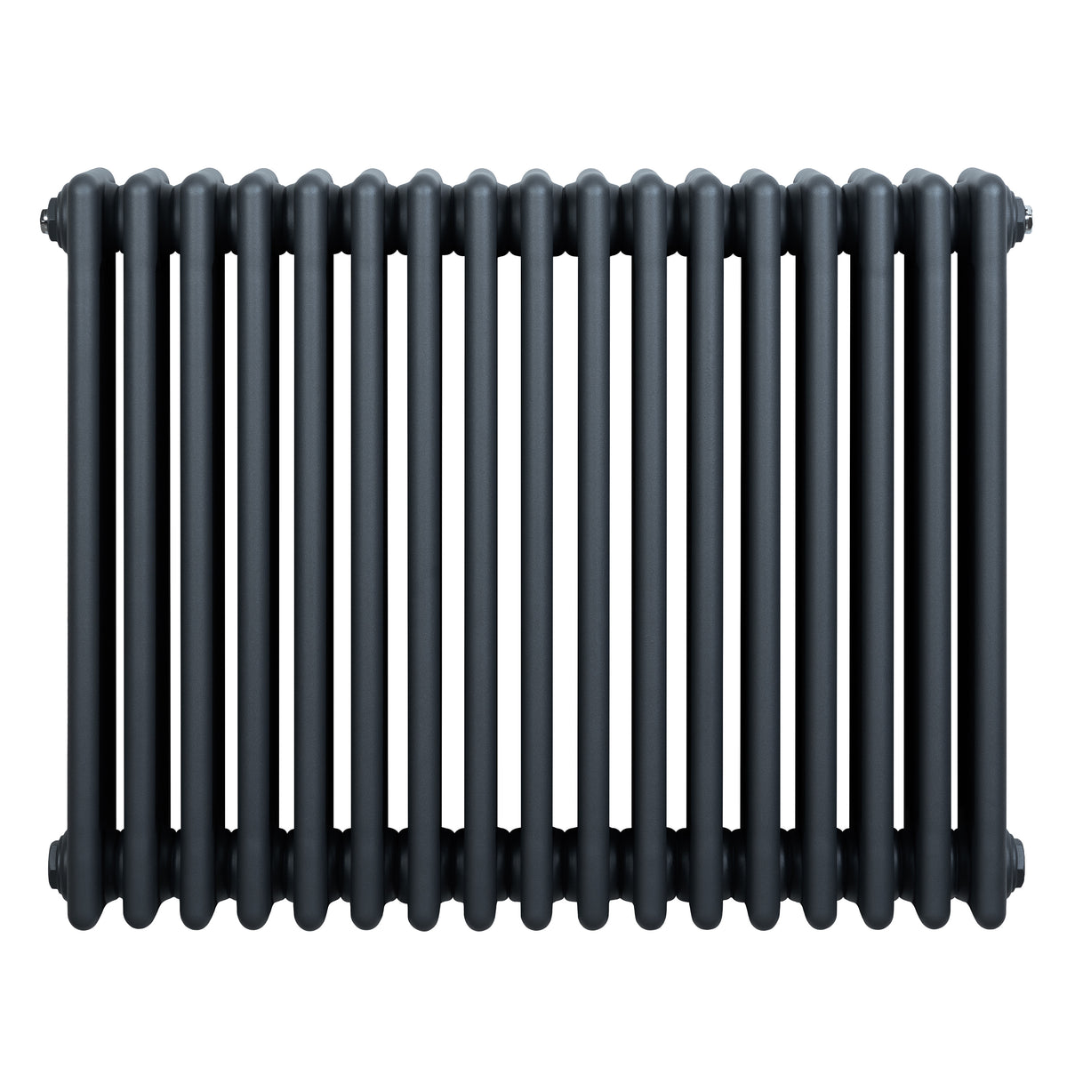 Röhrenheizkörper mit 4 Säulen in anthrazitgrau, 600mm x 785mm, zeigt glatte, runde Rohre und eine moderne, elegante Form für effiziente Wärmeabgabe