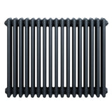 Röhrenheizkörper mit 4 Säulen in anthrazitgrau, 600mm x 785mm, zeigt glatte, runde Rohre und eine moderne, elegante Form für effiziente Wärmeabgabe