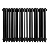 Röhrenheizkörper mit 4 Säulen in elegantem Schwarz, 600mm x 785mm, aus robustem Metall, mit glatter, glänzender Oberfläche und runden Formen