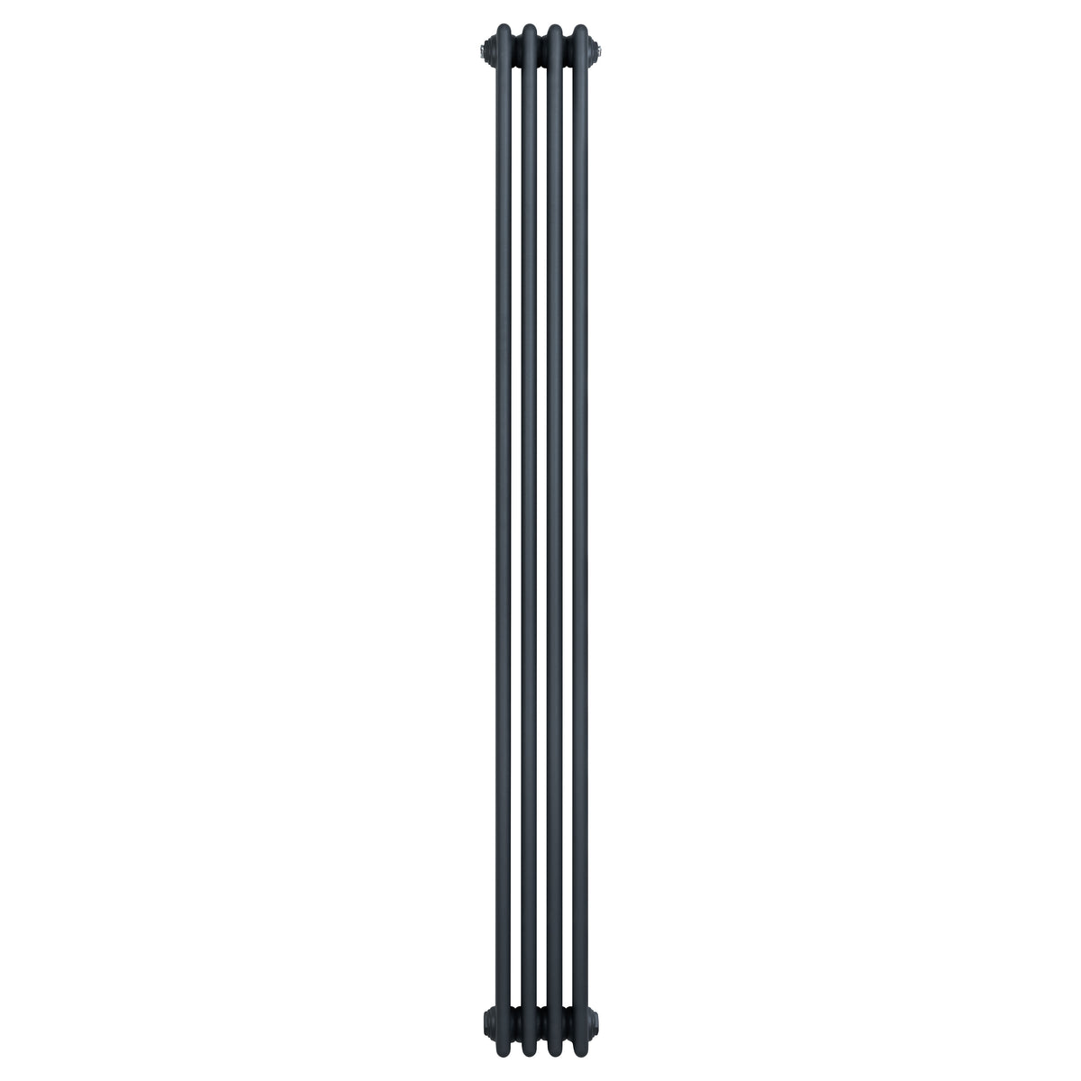 Röhrenheizkörper mit vier Säulen in Anthrazitgrau, 1800mm hoch und 200mm breit, bietet modernes Design und effiziente Wärmeverteilung