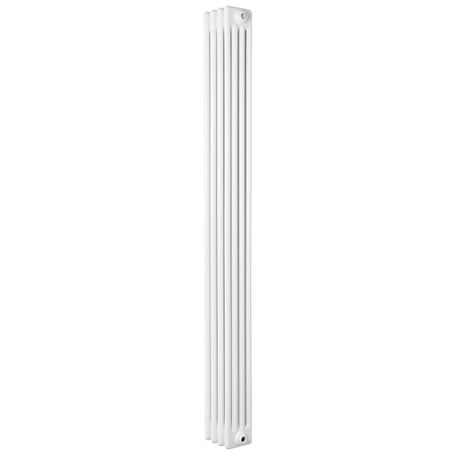 Röhrenheizkörper mit 4 Säulen in elegantem Weiß, 1800mm x 200mm, schlankes Design mit glatter Oberfläche und vertikalen Lamellen für effiziente Wärmeabgabe