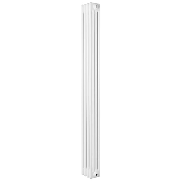 Röhrenheizkörper mit 4 Säulen in elegantem Weiß, 1800mm x 200mm, schlankes Design mit glatter Oberfläche und vertikalen Lamellen für effiziente Wärmeabgabe