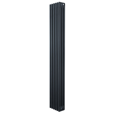 Röhrenheizkörper mit 4 Säulen in Anthrazitgrau, schlankes Design, 1800mm hoch und 290mm breit, ideal für moderne Wohnräume und effiziente Wärmeverteilung