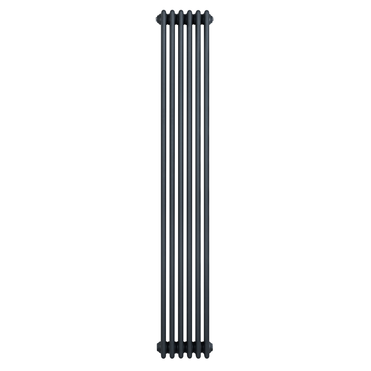 Röhrenheizkörper mit vier Säulen in Anthrazitgrau, vertikal, schlankes Design, ideal für moderne Wohnräume und effiziente Wärmeverteilung