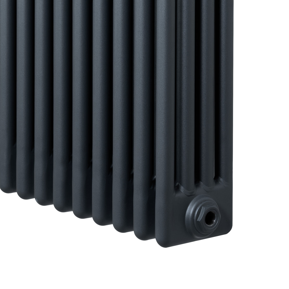 Röhrenheizkörper mit vier Säulen in Anthrazitgrau, 1800mm x 290mm, aus robustem Material, mit vertikalen Rillen für effiziente Wärmeverteilung