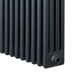 Röhrenheizkörper mit vier Säulen in Anthrazitgrau, 1800mm x 290mm, aus robustem Material, mit vertikalen Rillen für effiziente Wärmeverteilung