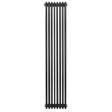 Schwarzer Röhrenheizkörper mit 4 Säulen, 1800mm x 380mm, vertikale Anordnung, glatte Oberfläche, modernes Design für effiziente Wärmeabgabe