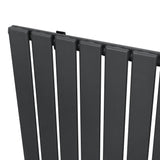 Flachheizkörper in Anthrazitgrau, 600mm x 700mm, mit schlanken, vertikalen Lamellen und mattem Finish für modernes Raumdesign
