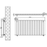 Flachheizkörper in Weiß, 600mm x 1190mm, mit vertikalen Lamellen und klaren Linien, ideal für moderne Innenräume und effiziente Wärmeverteilung