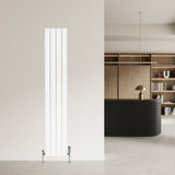 Flachheizkörper in Weiß, 1600mm x 280mm, mit schlankem, modernem Design und glatter Oberfläche, ideal für stilvolle Innenräume