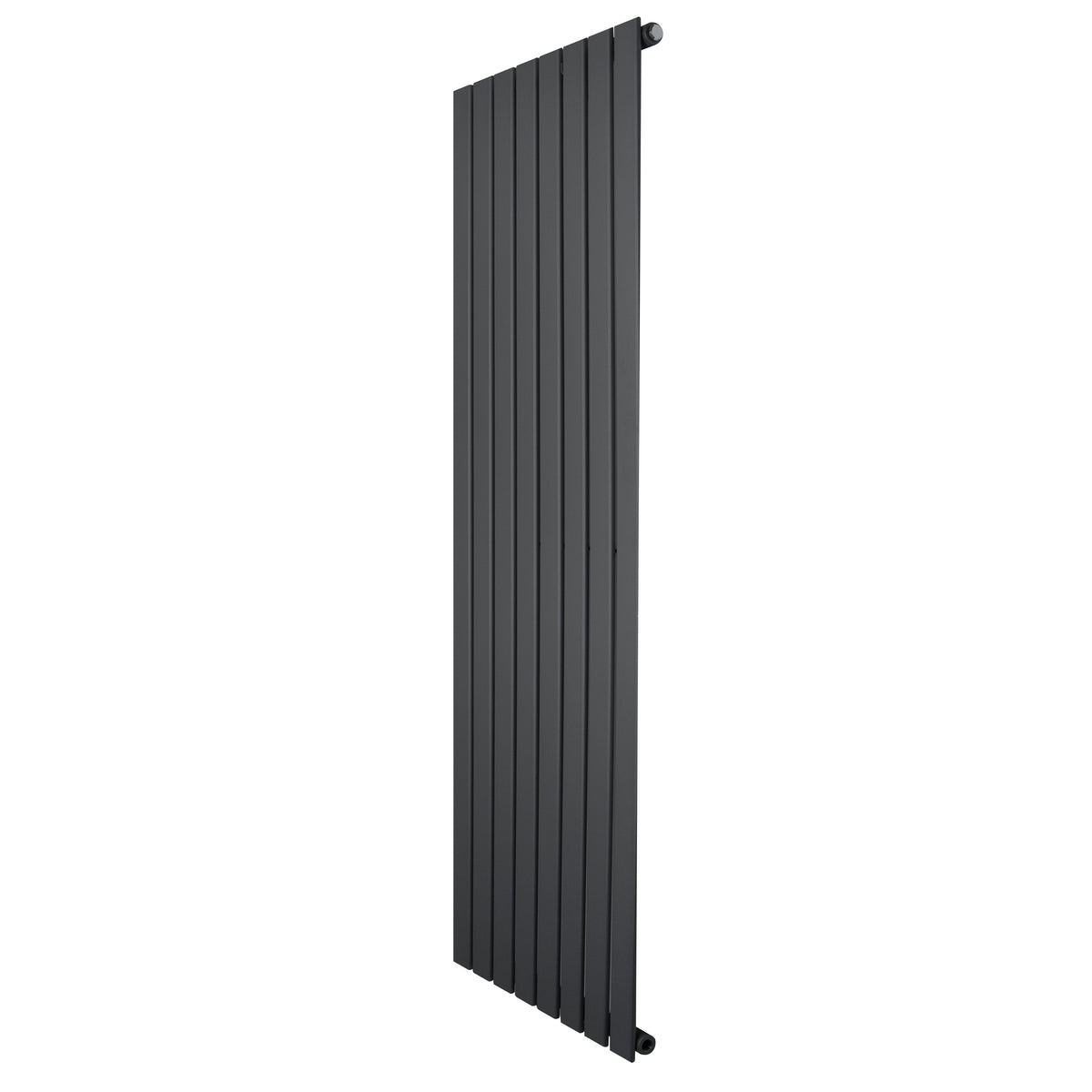 Flachheizkörper in Anthrazitgrau, 1600mm x 560mm, mit schlankem, vertikalem Design und glatter, mattschwarzer Oberfläche für moderne Innenräume