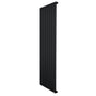 Schmaler, vertikaler Flachheizkörper in elegantem Schwarz, 1600mm x 560mm, mit glatten, modernen Lamellen für effiziente Wärmeverteilung