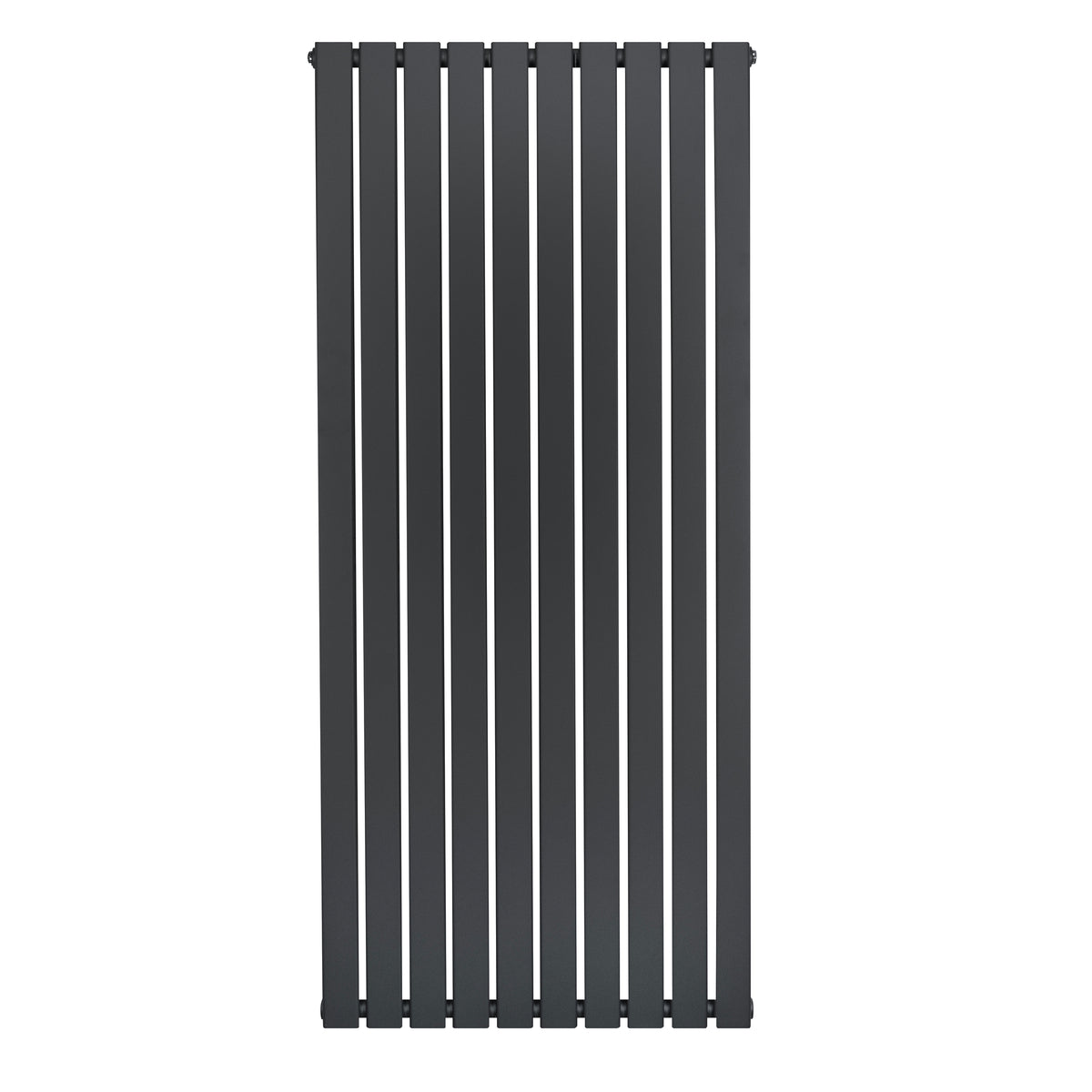 Flachheizkörper in Anthrazitgrau, 1600mm x 700mm, mit vertikalen Lamellen und glatter Oberfläche, ideal für moderne Innenräume