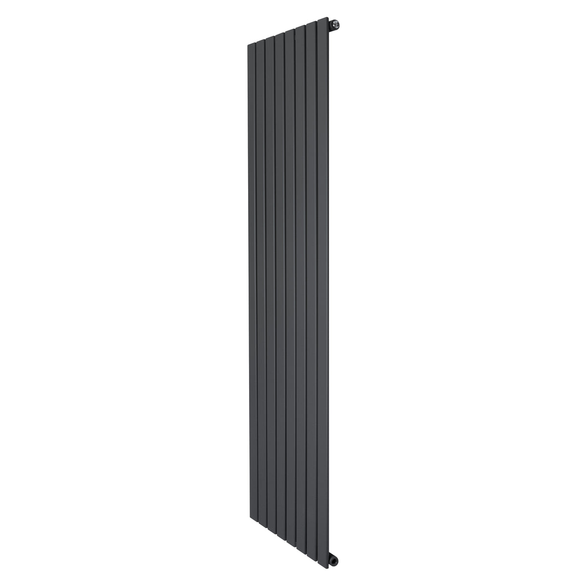 Flachheizkörper in Anthrazitgrau, 1800mm x 560mm, mit schlankem, vertikalem Design und glatter, mattschwarzer Oberfläche für moderne Innenräume