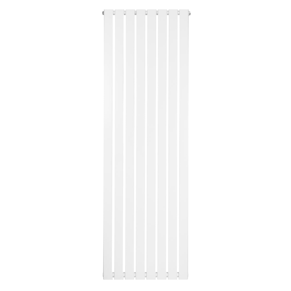 Flachheizkörper in Weiß, 1800mm x 560mm, mit schlanken vertikalen Lamellen und glatter, glänzender Oberfläche, ideal für moderne Innenräume