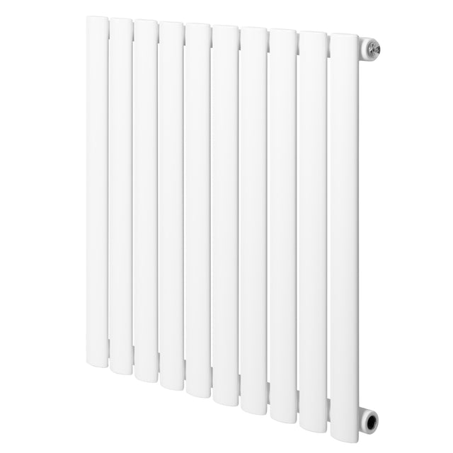 Weißer Gliederheizkörper mit schlankem Design, 600mm x 600mm, aus robustem Metall, ideal für moderne Wohnräume und effiziente Wärmeverteilung