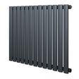 Gliederheizkörper in Anthrazitgrau, 600mm x 780mm, mit schlanken, vertikalen Rohren und mattem Finish, ideal für moderne Wohnräume