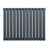 Gliederheizkörper in Anthrazitgrau, 600mm x 780mm, mit glatten, runden Rohren und modernem Design, ideal für effiziente Wärmeverteilung