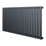 Gliederheizkörper in Anthrazitgrau, 600mm x 1200mm, mit schlanken, vertikalen Röhren und mattem Finish für modernes Raumdesign