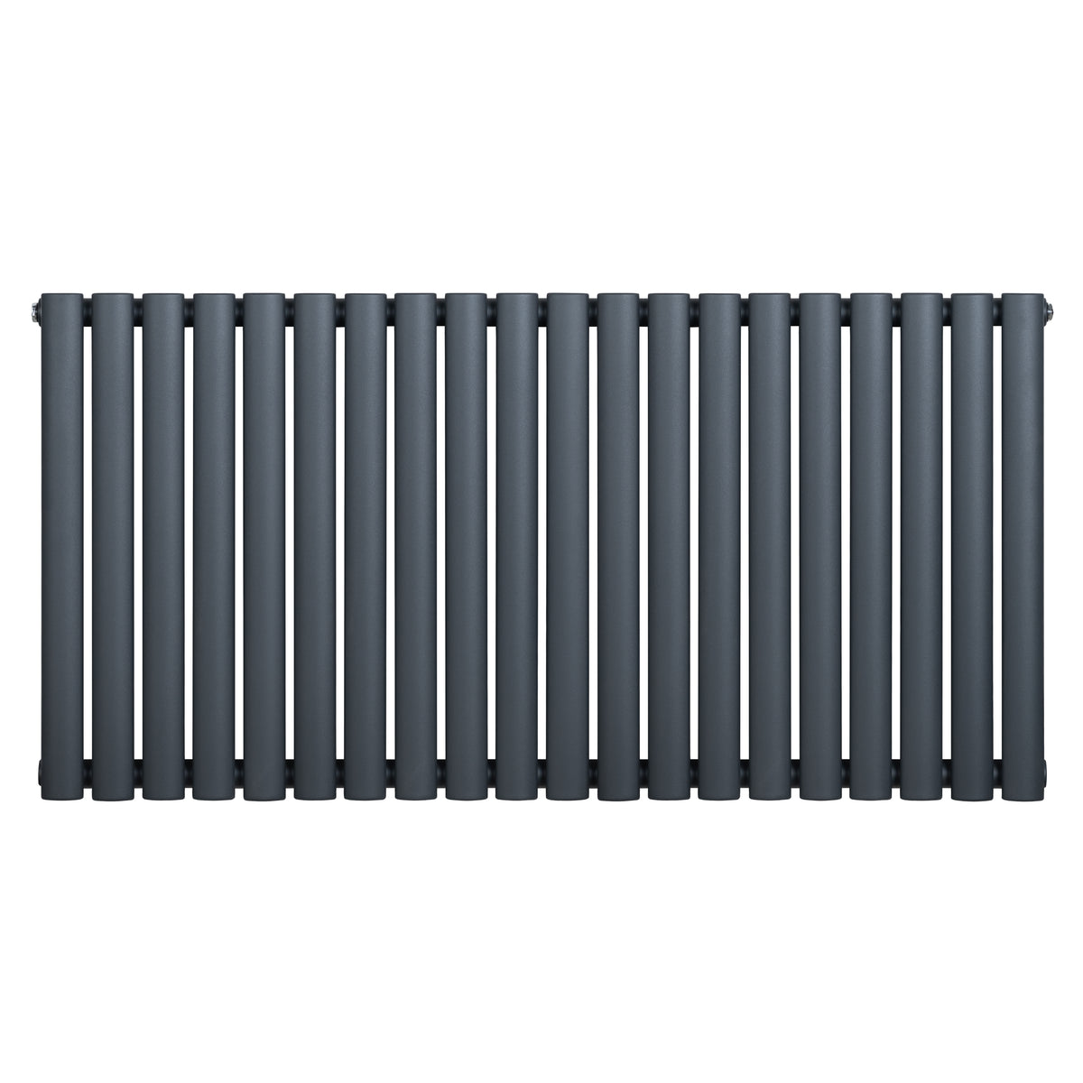 Gliederheizkörper in Anthrazitgrau, 600mm x 1200mm, mit schlanken, vertikalen Lamellen und glatter, mattschwarzer Oberfläche für moderne Räume