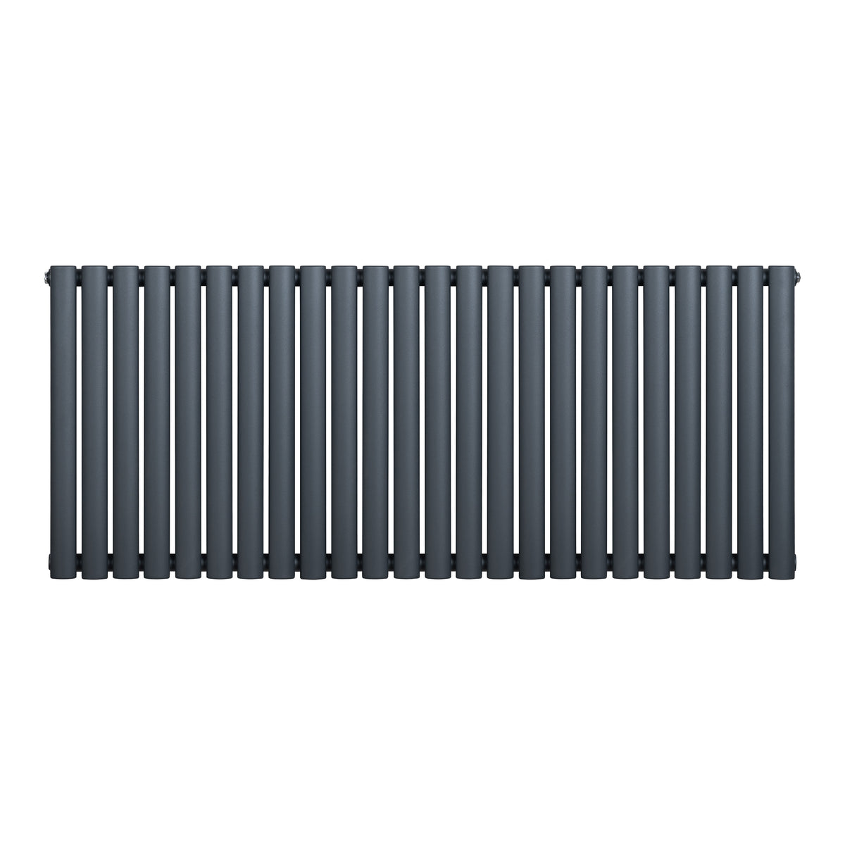 Gliederheizkörper in Anthrazitgrau, 600mm x 1440mm, mit schlanken, vertikalen Lamellen und glatter, mattschwarzer Oberfläche für modernes Design