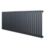 Gliederheizkörper in Anthrazitgrau, 600mm x 1620mm, mit schlanken, vertikalen Lamellen und mattem Finish für moderne Innenräume