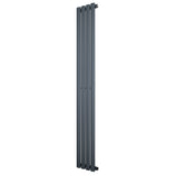 Eleganter Gliederheizkörper in Anthrazitgrau, 1600mm hoch und 240mm breit, mit glatter Oberfläche und modernem, schlankem Design für stilvolle Heizlösungen