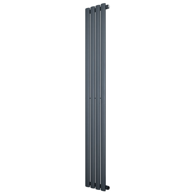 Eleganter Gliederheizkörper in Anthrazitgrau, 1600mm hoch und 240mm breit, mit glatter Oberfläche und modernem, schlankem Design für stilvolle Heizlösungen