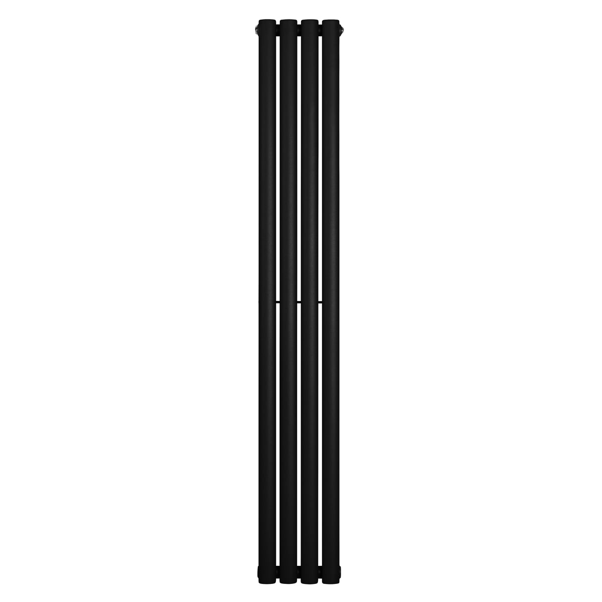 Schwarzer Gliederheizkörper mit einer Höhe von 1600 mm und einer Breite von 240 mm, schlankes Design und glatte, matte Oberfläche für moderne Räume