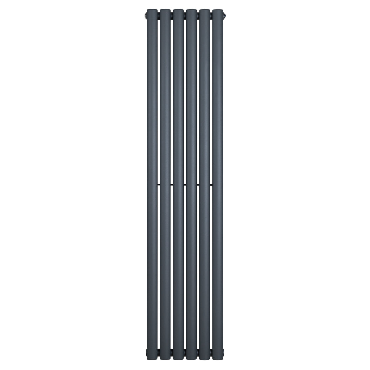 Gliederheizkörper in Anthrazitgrau, 1600mm x 360mm, mit schlankem, vertikalem Design und glatter, mattschwarzer Oberfläche für moderne Räume