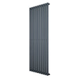 Gliederheizkörper in Anthrazitgrau, 1600mm x 600mm, mit schlanken, vertikalen Lamellen und glatter, moderner Oberfläche für effiziente Wärmeabgabe
