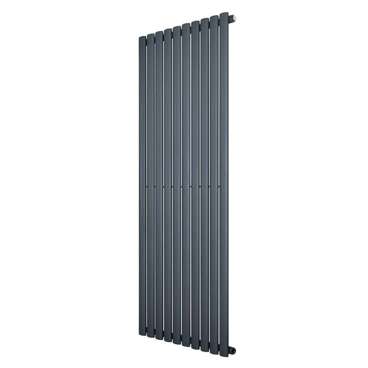 Gliederheizkörper in Anthrazitgrau, 1600mm x 600mm, mit schlanken, vertikalen Lamellen und glatter, moderner Oberfläche für effiziente Wärmeabgabe