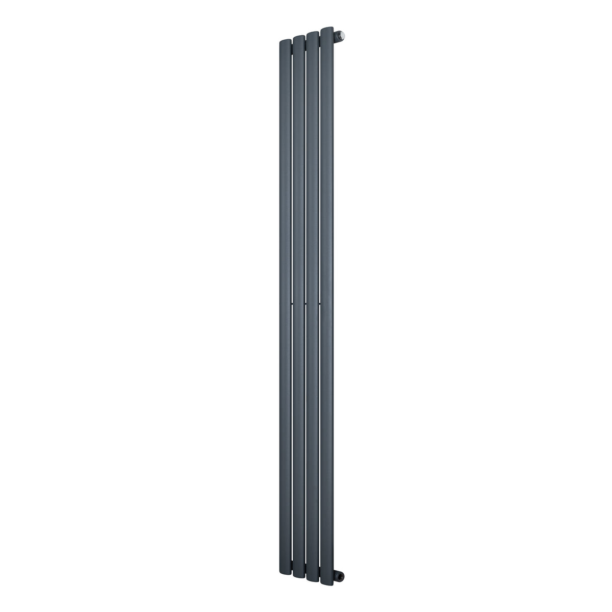 Eleganter Gliederheizkörper in Anthrazitgrau, 1800mm x 240mm, mit glatten, vertikalen Lamellen und modernem Design für stilvolle Heizlösungen