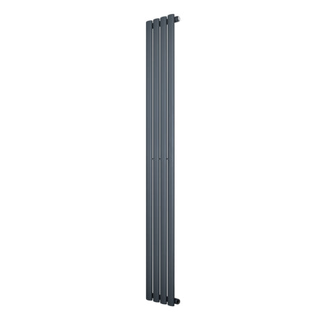 Eleganter Gliederheizkörper in Anthrazitgrau, 1800mm x 240mm, mit glatten, vertikalen Lamellen und modernem Design für stilvolle Heizlösungen
