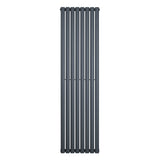 Gliederheizkörper in Anthrazitgrau, 1800mm x 480mm, mit schlanken, vertikalen Lamellen und glatter, moderner Oberfläche für effiziente Wärmeabgabe